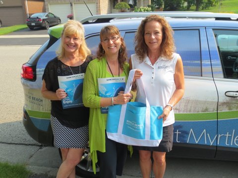 Kim Barbisan - Sales Representative - WestJet ; Fran McKay - Winner - VIP Travel Group; Kimberly Hartley - Canadian Account Manager - Visit Myrtle Beach